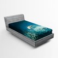 thumbnail image 1 of Ambesonne Fish Fitted Sheet, Animals Teal Wildlife, Twin Size, Teal Beige, 1 of 2