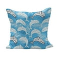 thumbnail image 1 of Sea Animals Fluffy Throw Pillow Cushion Cover, Dotted Humpback Whale Maritime Theme Summer Art Style Ornament Ocean Design, Decorative Square Accent Pillow Case, 28" x 28", Blue Grey, by Ambesonne, 1 of 5