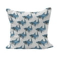 thumbnail image 1 of Sea Animals Fluffy Throw Pillow Cushion Cover, Fierce Predator Wild Shark Swimming Sharp Teeth Bite Nautical Theme Pattern, Decorative Square Accent Pillow Case, 36" x 36", Blue White, by Ambesonne, 1 of 5