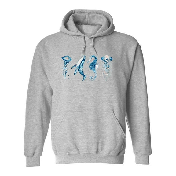 Sea Animals Hoodie Men -Image by Shutterstock, Male Medium