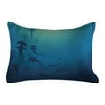 thumbnail image 1 of Sea Animals Quilted Pillowcover, Hammerhead Shark Scan Ocean Dangerous Predator Wild Nature Illustration, Standard King Size Accent Pillow Cover for Bedroom, 36" x 20", Navy Blue, by Ambesonne, 1 of 1