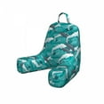thumbnail image 1 of Sea Animals Reading Pillow Cover, Wavy Ocean with Dolphins Windy Surfing Doodle Style Art Print, Unstuffed Printed Bed Rest Case from Soft Fabric, Small, Charcoal Grey Teal White, by Ambesonne, 1 of 4