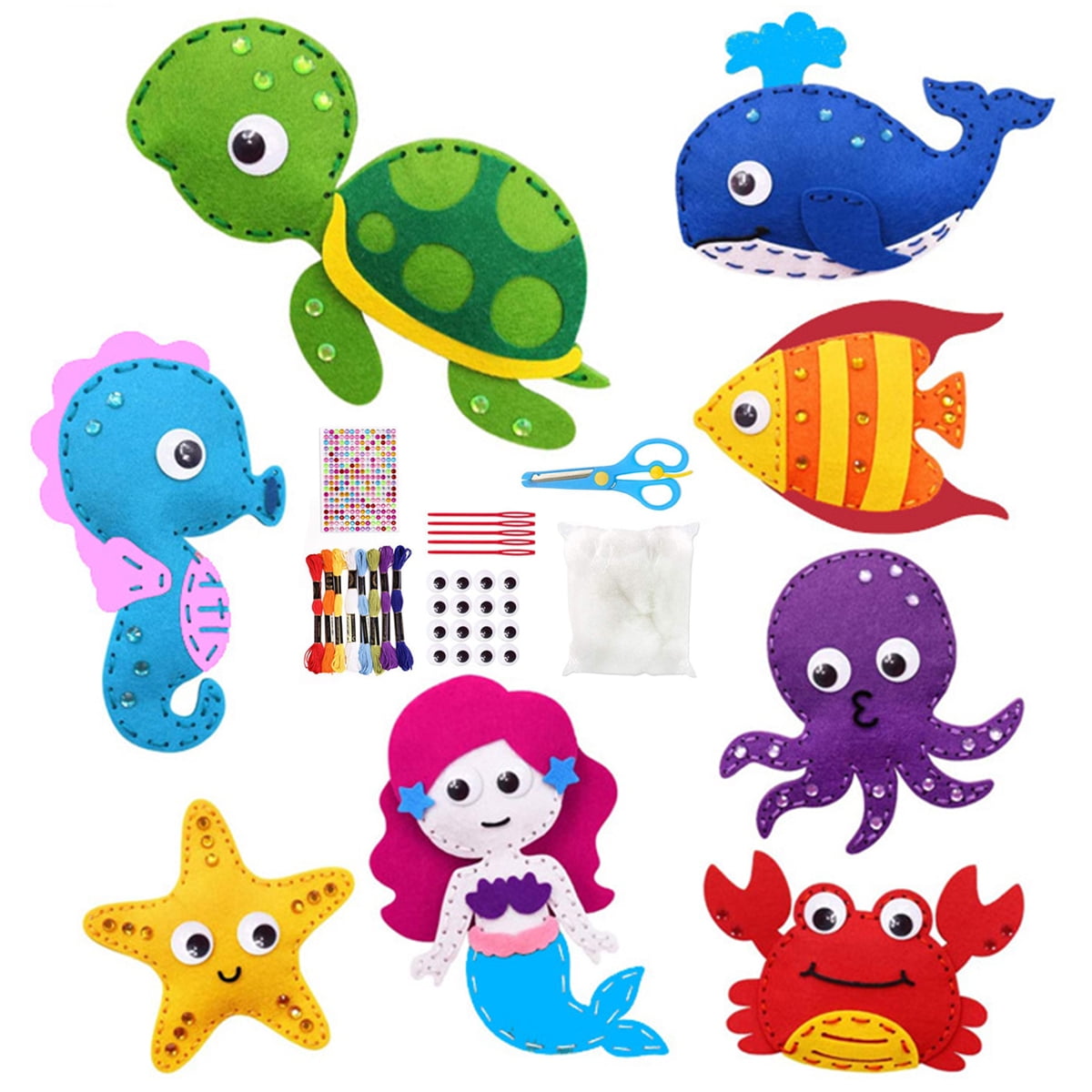 Sea Animals Sewing Kit Make Your Own Ocean Animals Mermaid DIY Felt