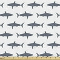 thumbnail image 1 of Ambesonne Shark Fabric by the Yard Upholstery, Swimming Wild Fishes, 2 Yards, Charcoal Grey White, 1 of 4