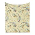 thumbnail image 1 of Sea Animals Soft Flannel Fleece Blanket, Sketch of Dolphins with Colorful Butterfly Ornamentals Ocean Life Illustration, Cozy Plush for Indoor and Outdoor Use, 70" x 90", Multicolor, by Ambesonne, 1 of 6