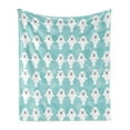 thumbnail image 1 of Sea Animals Soft Flannel Fleece Throw Blanket, Baby Seals with Faces Children Smiling Cheerful Kids Theme, Cozy Plush for Indoor and Outdoor Use, 50" x 70", Turquoise Pale Blue, by Ambesonne, 1 of 5