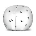thumbnail image 1 of Sea Animals Storage Toy Bag Chair, Pattern of Shark Fins Speedy Fish Hunting Minimalistic Design Art Print, Stuffed Animal Organizer Washable Bag, Small Size, White Black, by Ambesonne, 1 of 3