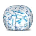thumbnail image 1 of Sea Animals Storage Toy Bag Chair, Sketch of Bottlenose Dolphins Playing Laughing in the Ocean Sea Life Print, Stuffed Animal Organizer Washable Bag, Large Size, Turquoise White, by Ambesonne, 1 of 3