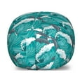 thumbnail image 1 of Sea Animals Storage Toy Bag Chair, Wavy Ocean with Dolphins Windy Surfing Doodle Style Art Print, Stuffed Animal Organizer Washable Bag, Small Size, Charcoal Grey Teal White, by Ambesonne, 1 of 3