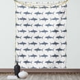 thumbnail image 1 of Sea Animals Tapestry, Sharks Swimming Horizontal Silhouettes Powerful Dangerous Wild Life, Wall Hanging for Bedroom Living Room Dorm Decor, 60W X 80L Inches, Charcoal Grey White, by Ambesonne, 1 of 5