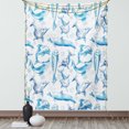 thumbnail image 1 of Sea Animals Tapestry, Sketch of Bottlenose Dolphins Playing Laughing in the Ocean Sea Life Print, Wall Hanging for Bedroom Living Room Dorm Decor, 60W X 80L Inches, Turqouise White, by Ambesonne, 1 of 2