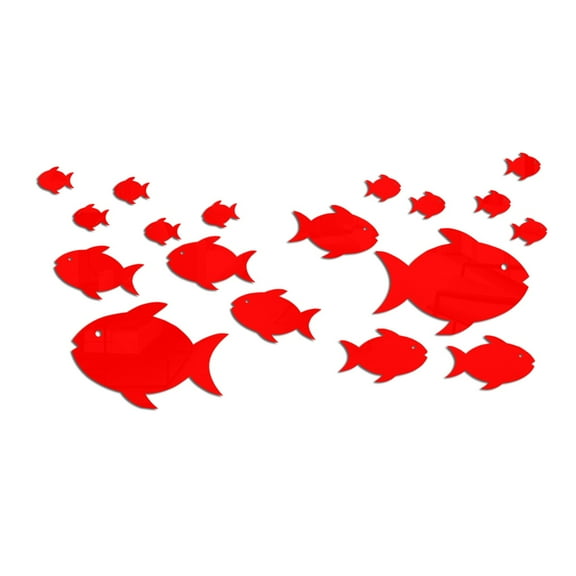 Sea Animals Waterproof Acrylic Mirror Wall Stickers, Removable DIY Mural, Fish Shape, for Living Room/Kid Bedroom/Bathroom/Glass