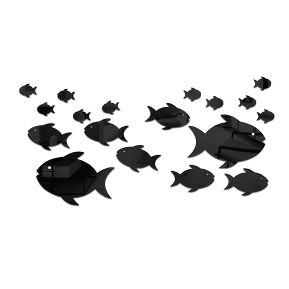 Sea Animals Waterproof Acrylic Mirror Wall Stickers, Removable DIY Mural, Fish Shape, for Living Room/Kid Bedroom/Bathroom/Glass