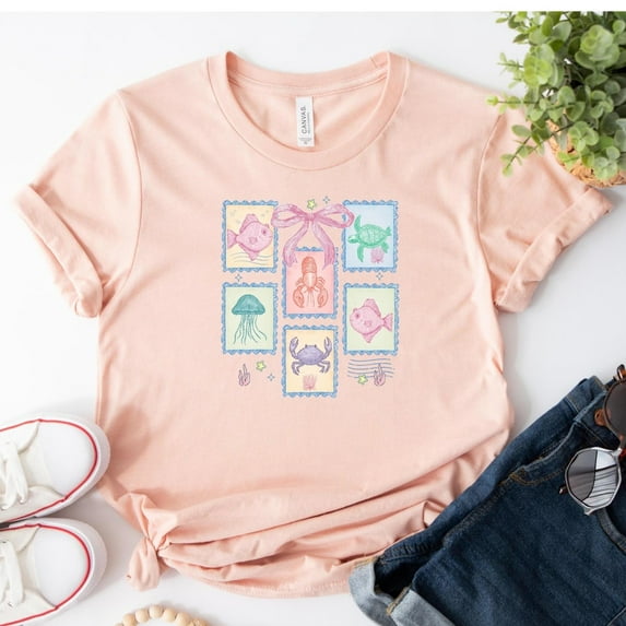 Sea Animals t-shirt, Ocean Animals Shirt, Retro Sea Life Tee, Sea Animals Shirt, Retro Ocean Shirt, Vintage Fish Shirt All Size S-5Xl