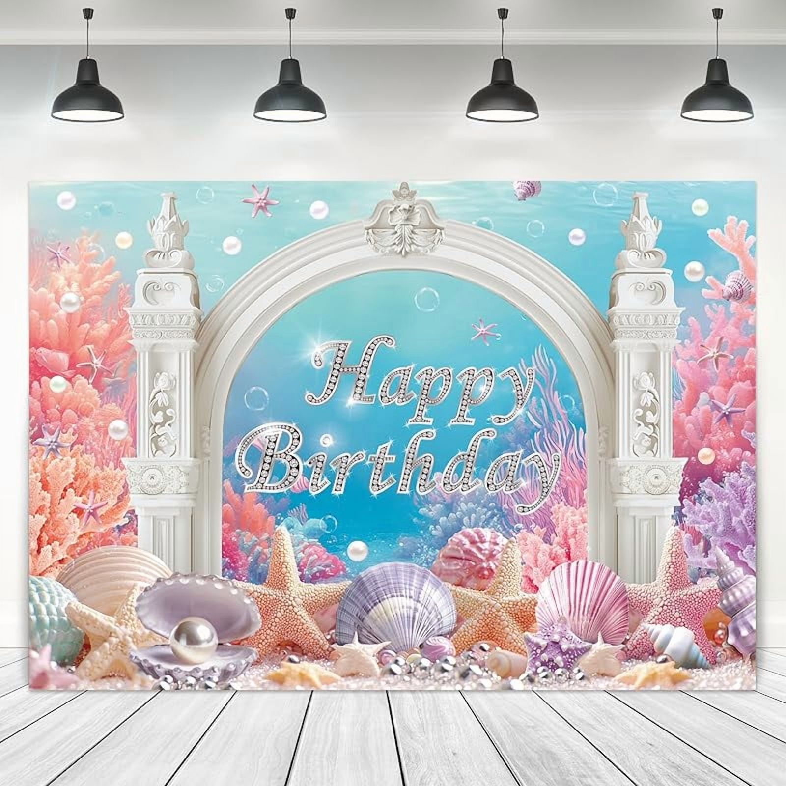 Under The Sea Backdrop Fabric Polyester Underwater Ocean Wonderland ...
