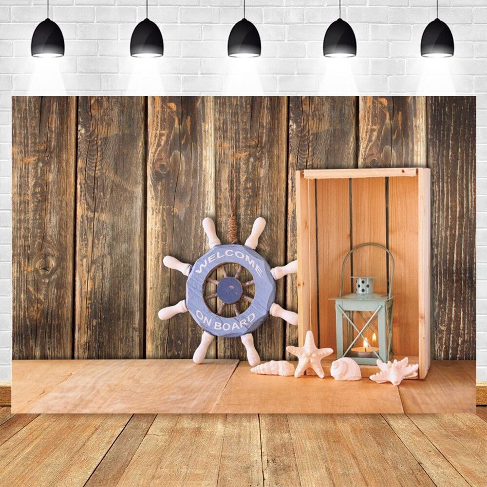 Sea Backdrop Rudder Fishing Net Sailboat Welcome On Board Baby Boy ...