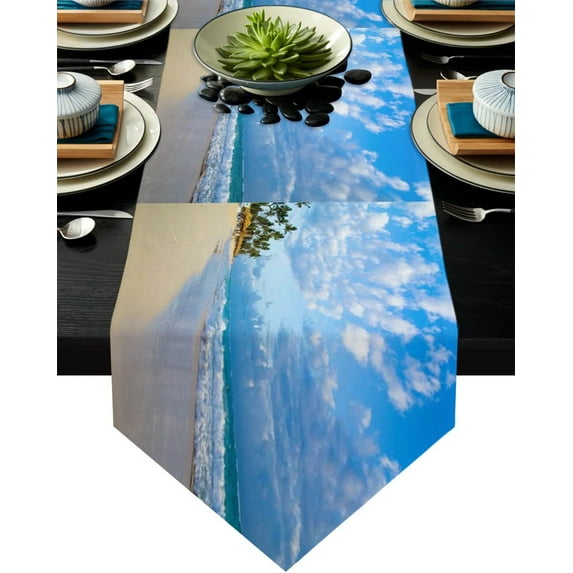 Sea Background Table Runner Party Wedding Champagne Decoration Table Runners Dining Room Restaurant Table Gadget