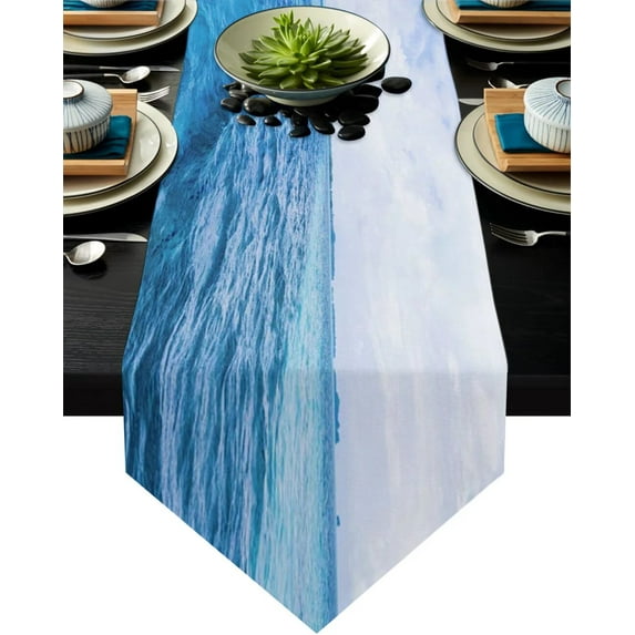 Sea Background Table Runner Party Wedding Champagne Decoration Table Runners Dining Room Restaurant Table Gadget
