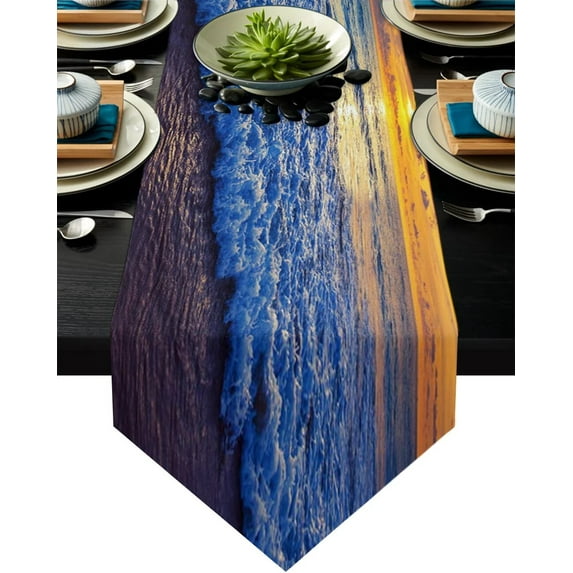 Sea Background Table Runner Party Wedding Champagne Decoration Table Runners Dining Room Restaurant Table Gadget