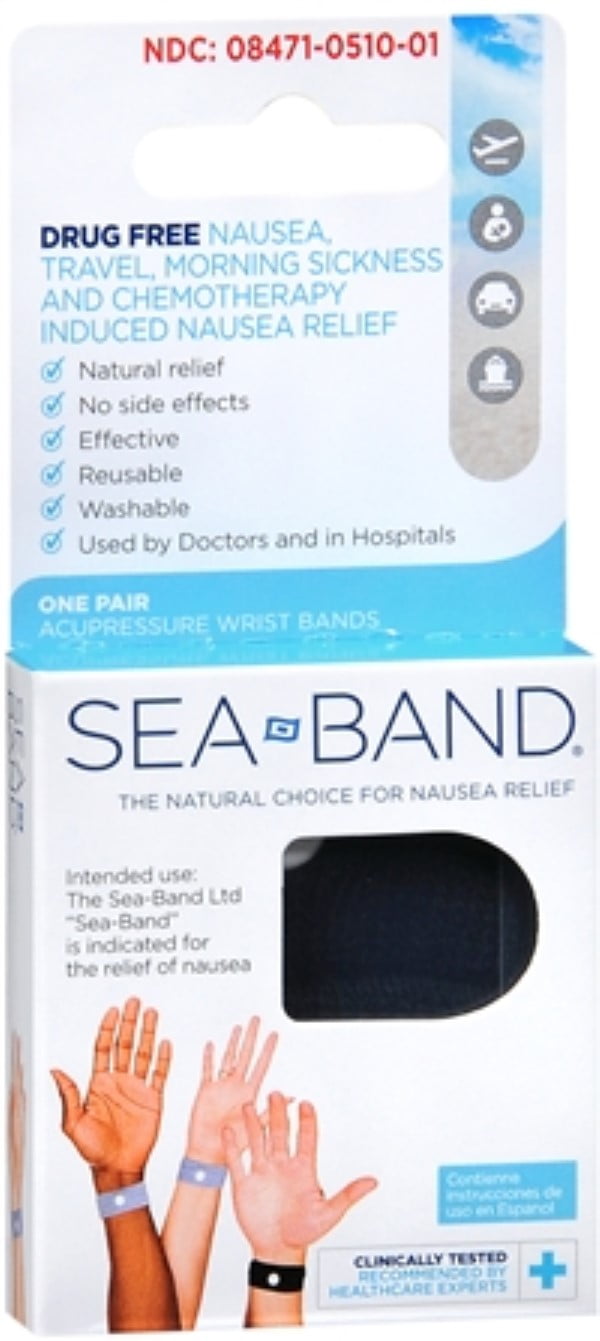 Sea-Band Acupressure Wrist Bands 1 Pair (Pack of 4)