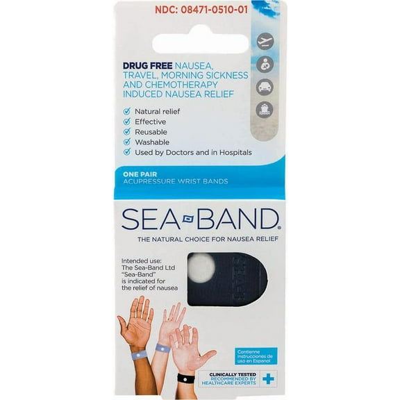 Sea-Band Adult Wristband, Natural Nausea Relief, 1-Pair, (Pack of 18)