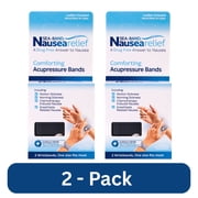Sea-Band Anti-Nausea Acupressure Wristband for Motion Sickness, 2 Pair