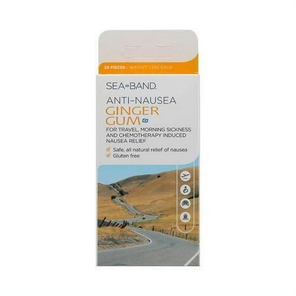 Sea-Band Anti-Nausea Ginger Gum - 24 Pieces