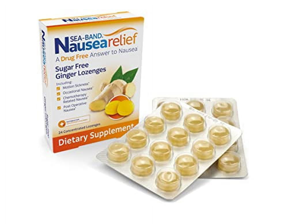 SeaBand Ginger Travel Lozenges, Drug and Sugar Free, for Motion