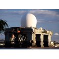 thumbnail image 1 of Sea Based X-band Radar dome modeled by the setting sun at Pearl Harbor naval shipyard Poster Print by Michael Wood/Stocktrek Images (34 x 22), 1 of 1