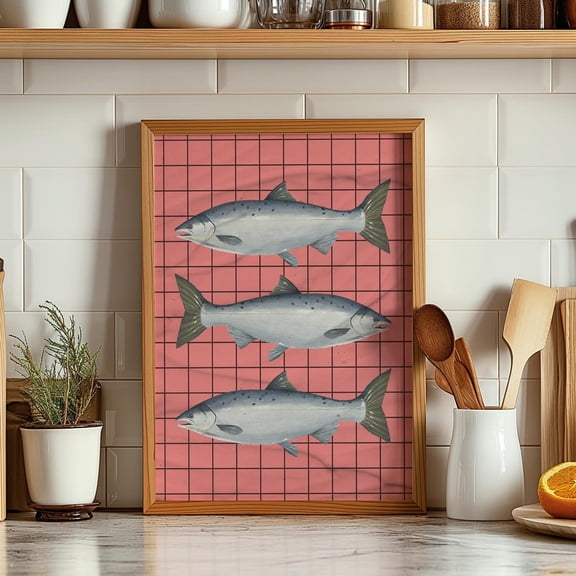 Sea Bass Striped Ocean Fish Unframed Paper Print