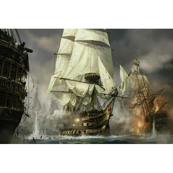 Sea Battle - Canvas OR Print Wall Art