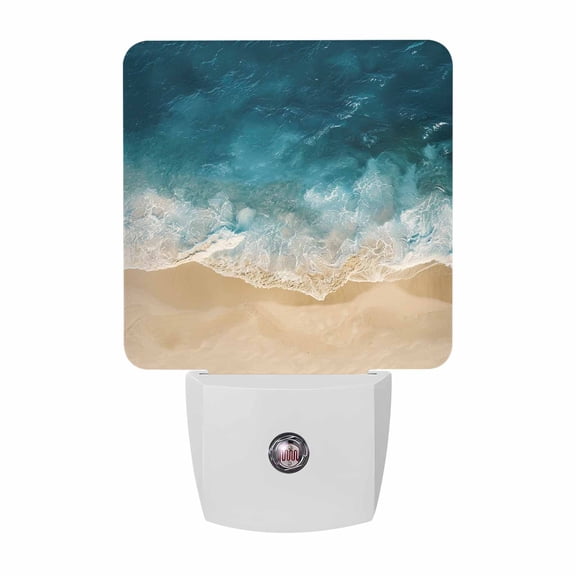 Sea Beach Plug-in LED Night Lights Waves Splash Auto Dusk-to-Dawn Sensor for Bedroom, Bathroom, Kitchen, Nursery, Hallway, Stairs, Wall Home Decor