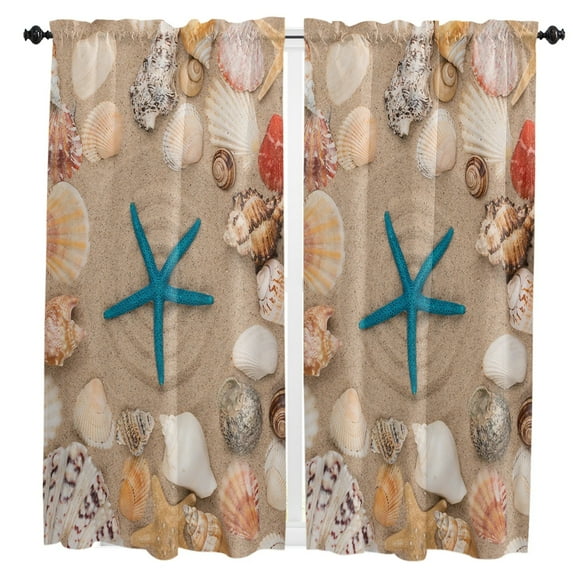 Sea Beach StarCurtains for Living Room Bedroom Curtains Kitchen Curtains for the Kids Room Window Treatments Drapes