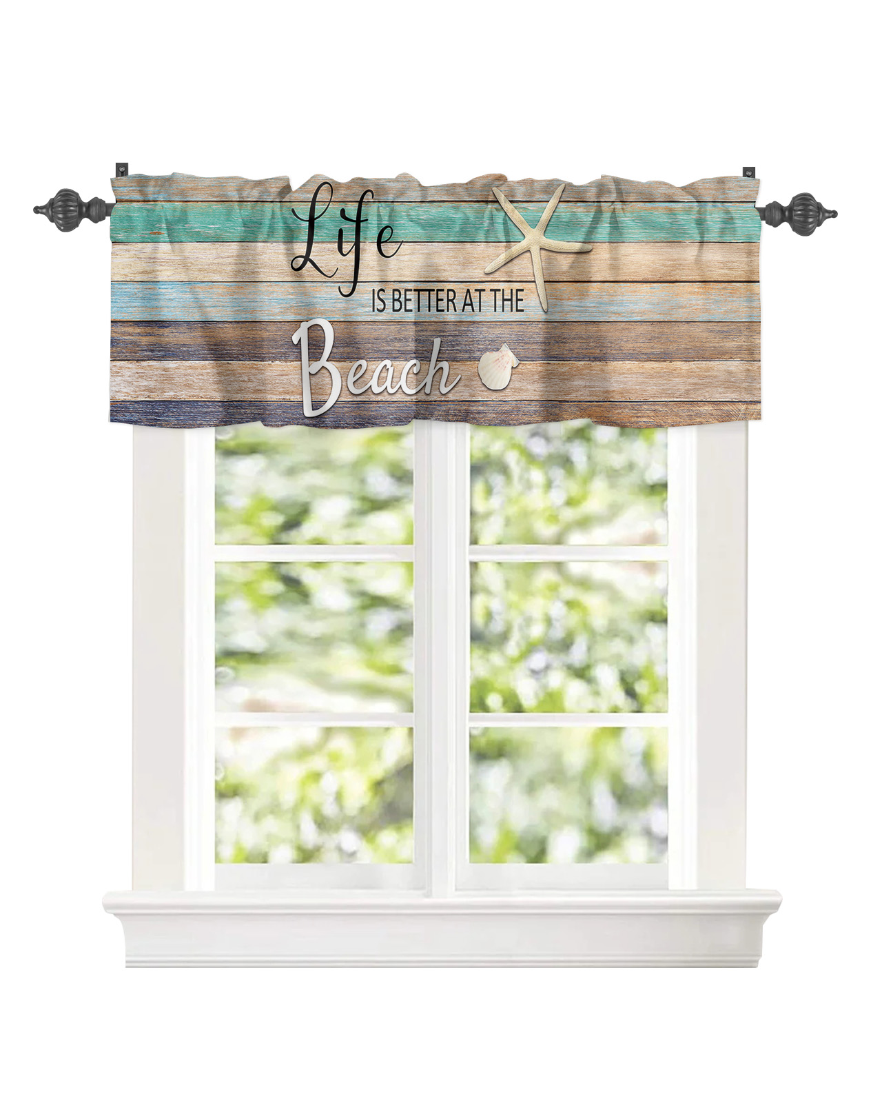 Sea Beach Starfish Shell Window Treatment Panel for Living Room