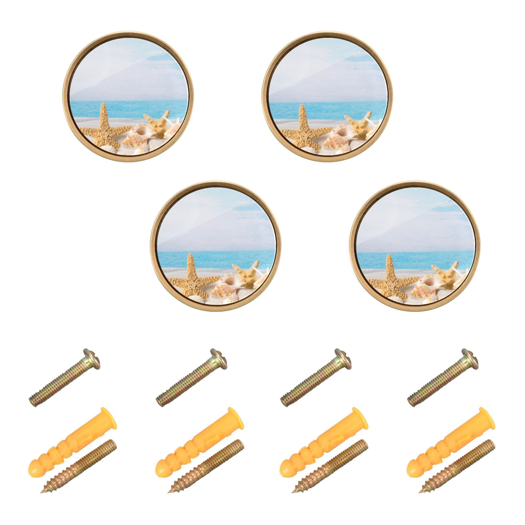 Joyindecor Ceramic Seashell Drawer Pulls – Nautical Cabinet Knobs For Beach Theme Decor, Pack Of 6