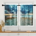 thumbnail image 1 of Sea Beach Summer Kitchen Curtains, Sun Blue Sunset Short Window Curtains Set of 2, Window Treatment Tier Curtains for Kitchen Over Sink Bathroom Dining Room Decor (26x36 Inch), 1 of 6