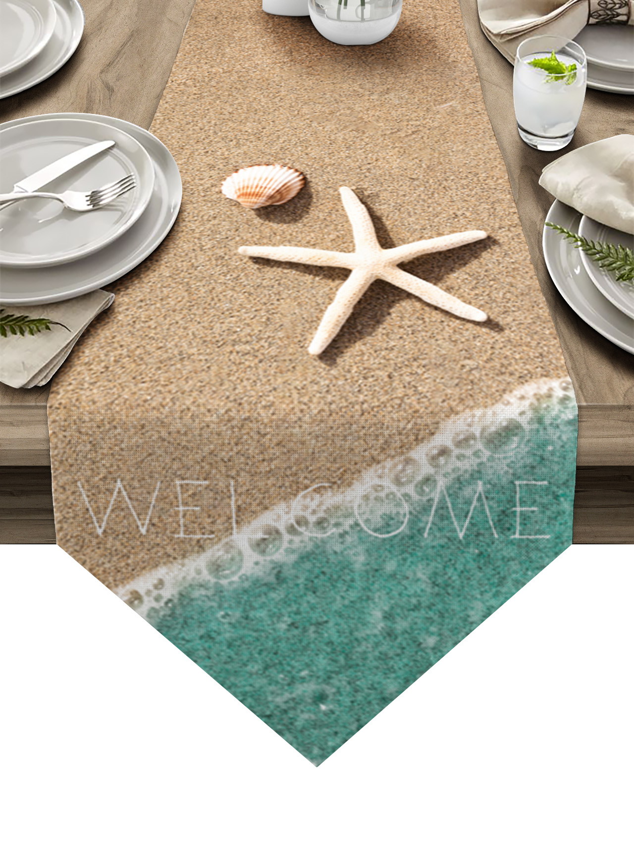 Shell Table Runner Sea Beach Welcome Star Shell Table Runners Wedding ration Modern Dining ...