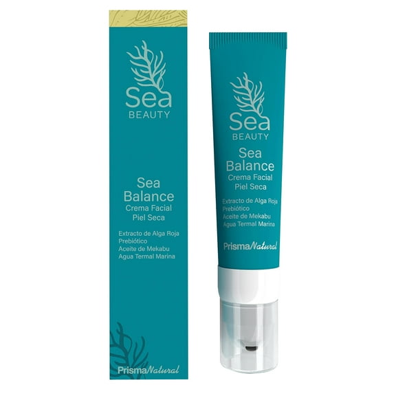 Sea Beauty Marine Face Treatment, Sea Balance for Dry Skin, Marine Facial Moisturizer with Actibiome, Red Algae, Wakapamp & Organic Algae Rainbow. Treats Redness, Wrinkles, Plump Skin & Brightener.