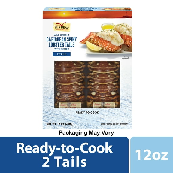 Sea Best Frozen Wild Caught Warm Water Lobster Tails with Butter, 12 oz Contains lobster, milk.