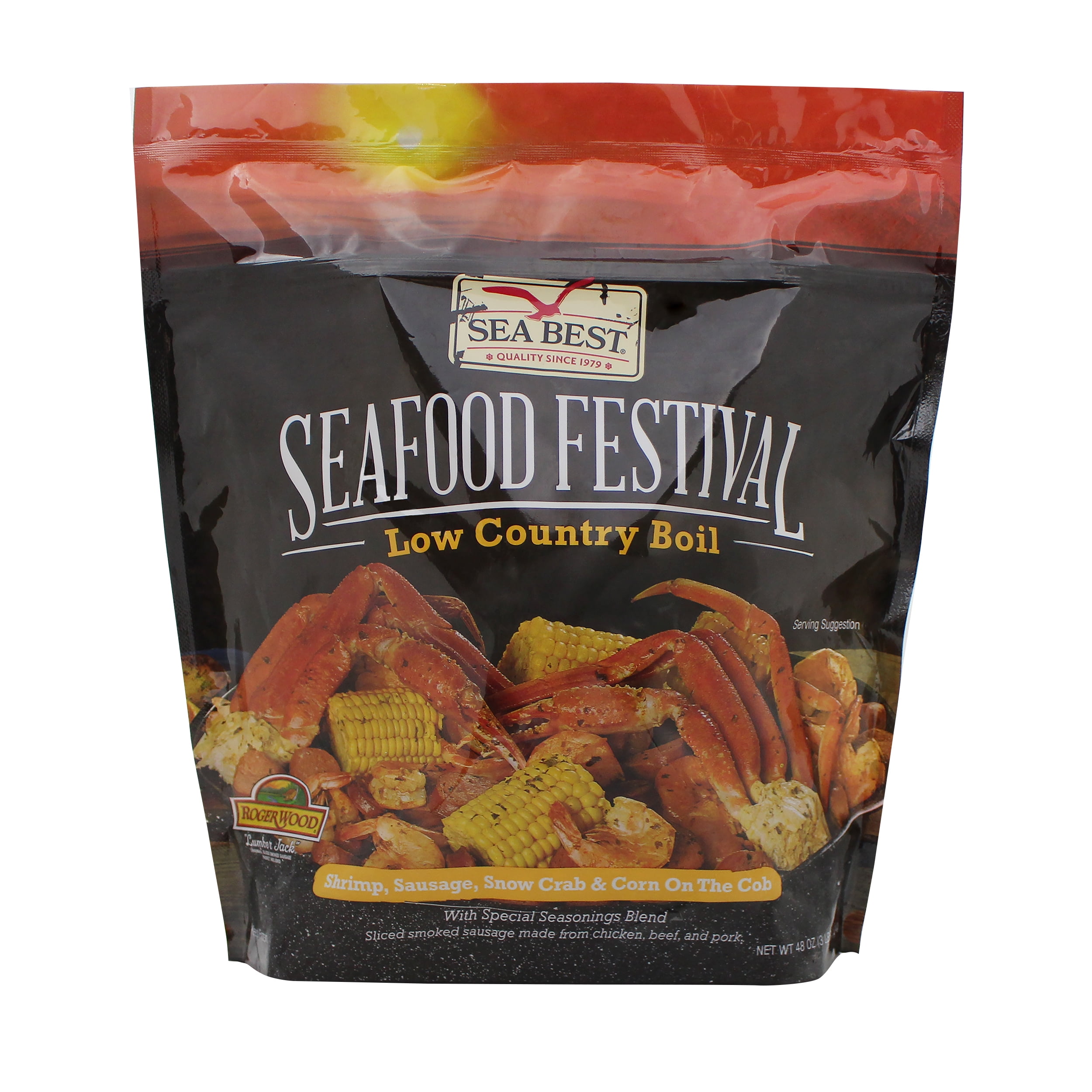 Sea Best Seafood Festival, 3 lb, Shrimp, Sausage, Snow Crab and Corn, (Frozen)