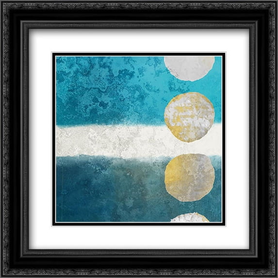 Sea Bliss 2x Matted 20x20 Black Ornate Framed Art Print by Allen, Kimberly