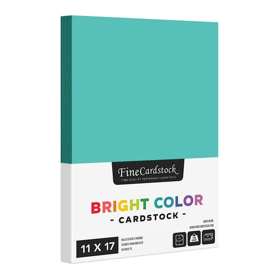 Sea Blue Bright Color Cardstock Paper – Great for Arts and Crafts, Invitations, Scrapbooking and Stationery Printing | Medium Weight 65lb Cover (176gsm) Card Stock | 11" x 17" | 50 Sheets per Pack