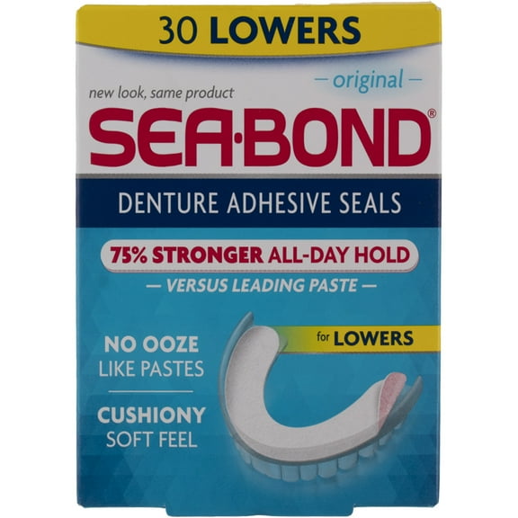 Sea-Bond Lower Adhesive Denture Seals, Original, 30 Ct