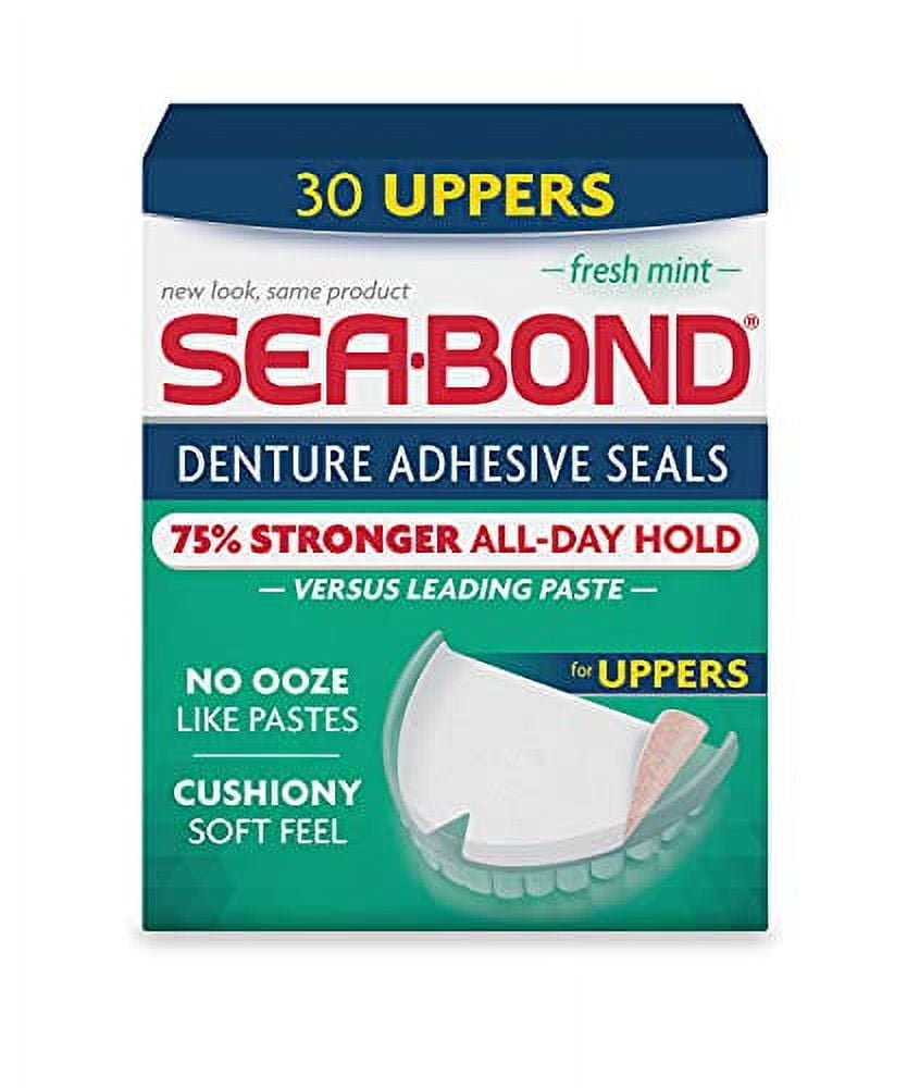 Sea Bond Secure Denture Adhesive Seals, Fresh Mint Uppers, Zinc Free
