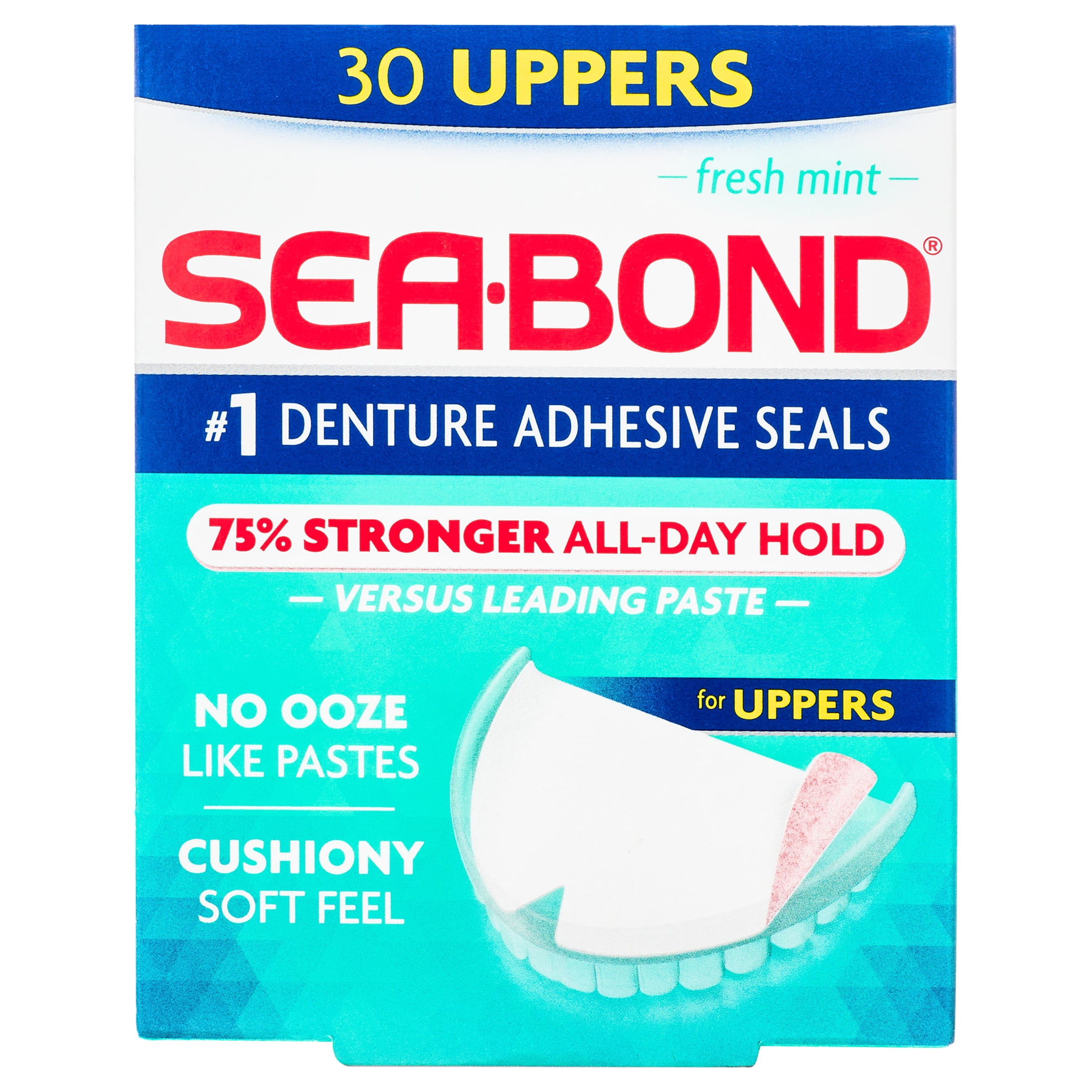 Sea-bond Denture Adhesive Seals, Uppers, Fresh Mint - Destination Bees