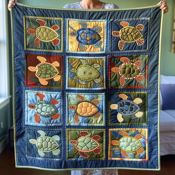 Sea Breeze Turtle Quilted Blanket - Walmart.com