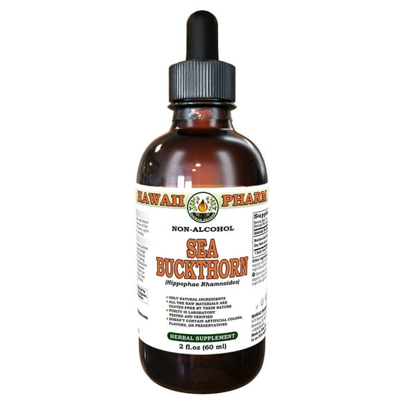 Sea Buckthorn (Hippophae Rhamnoides) Dry Berry Liquid Extract Tincture. Expertly Extracted by Trusted HawaiiPharm Brand. Absolutely Natural. Proudly made in USA. Tincture 2 Fl.Oz