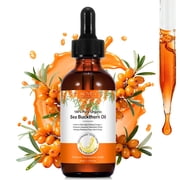 Sea Buckthorn Oil Pure & Cold-Pressed, Antioxidant Facial Oil, Skin Moisturizer, Rich in Omega-7, Vitamin E & Carotenoids, for Dry Skin, Fine Lines, Hair Care, 2floz 60ml