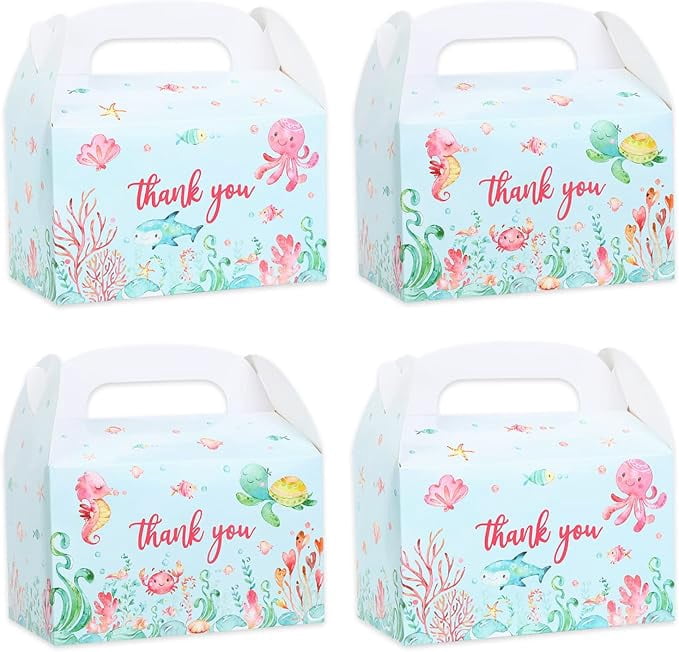Under the Sea Candy Box, 12 Pack Ocean Theme Cupcake Cookie Boxes with ...