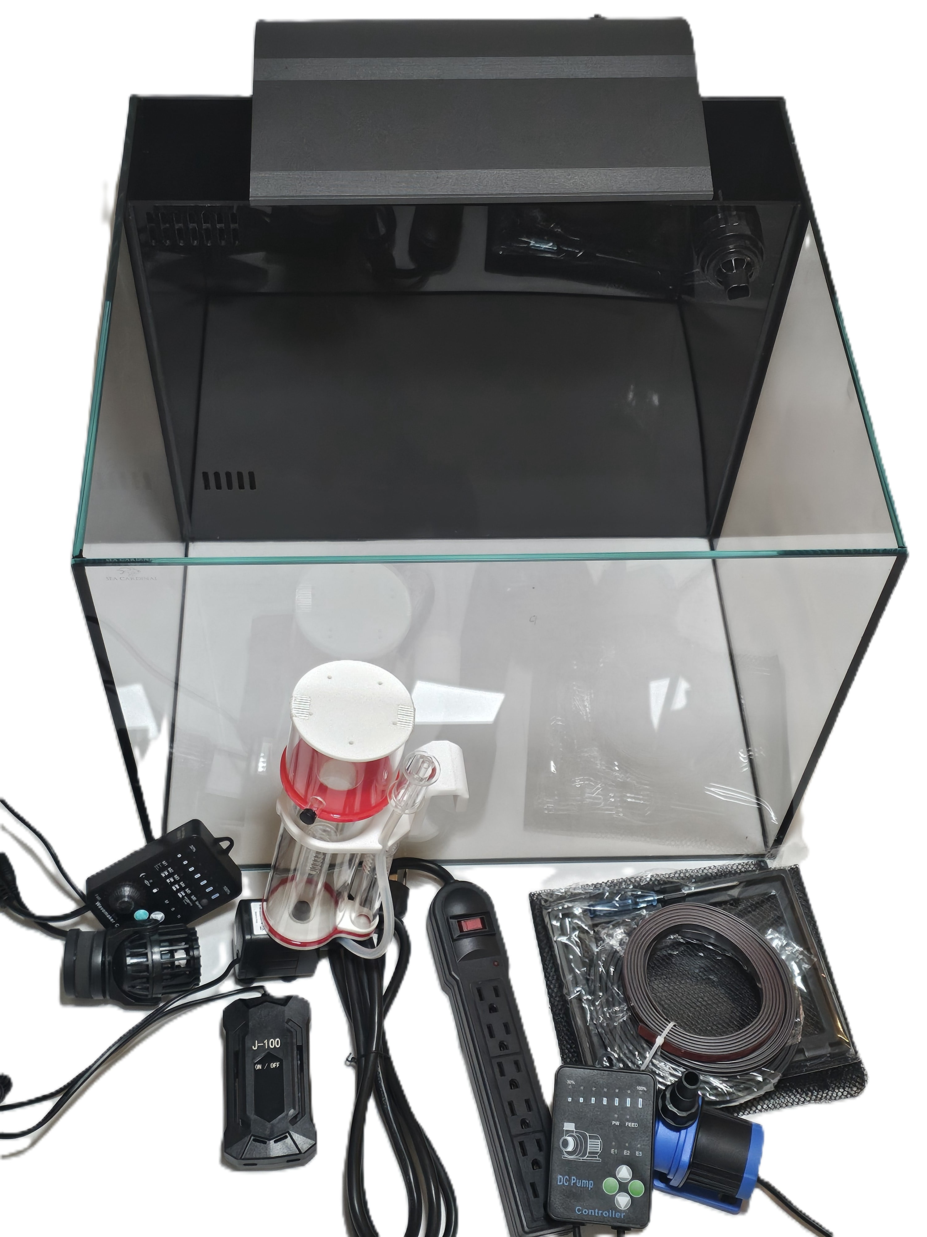 Image showcasing Sea Cardinal 22 Gallon Glass Aquarium Kit with LED Light, Protein ...